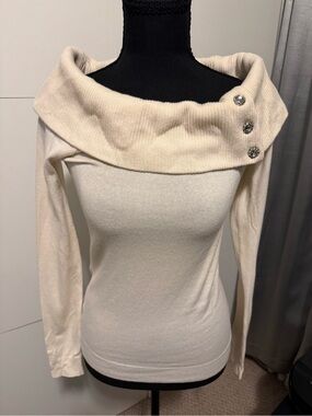 Ralph Lauren Vintage Black label Cashmere Crème Sweater, Size S